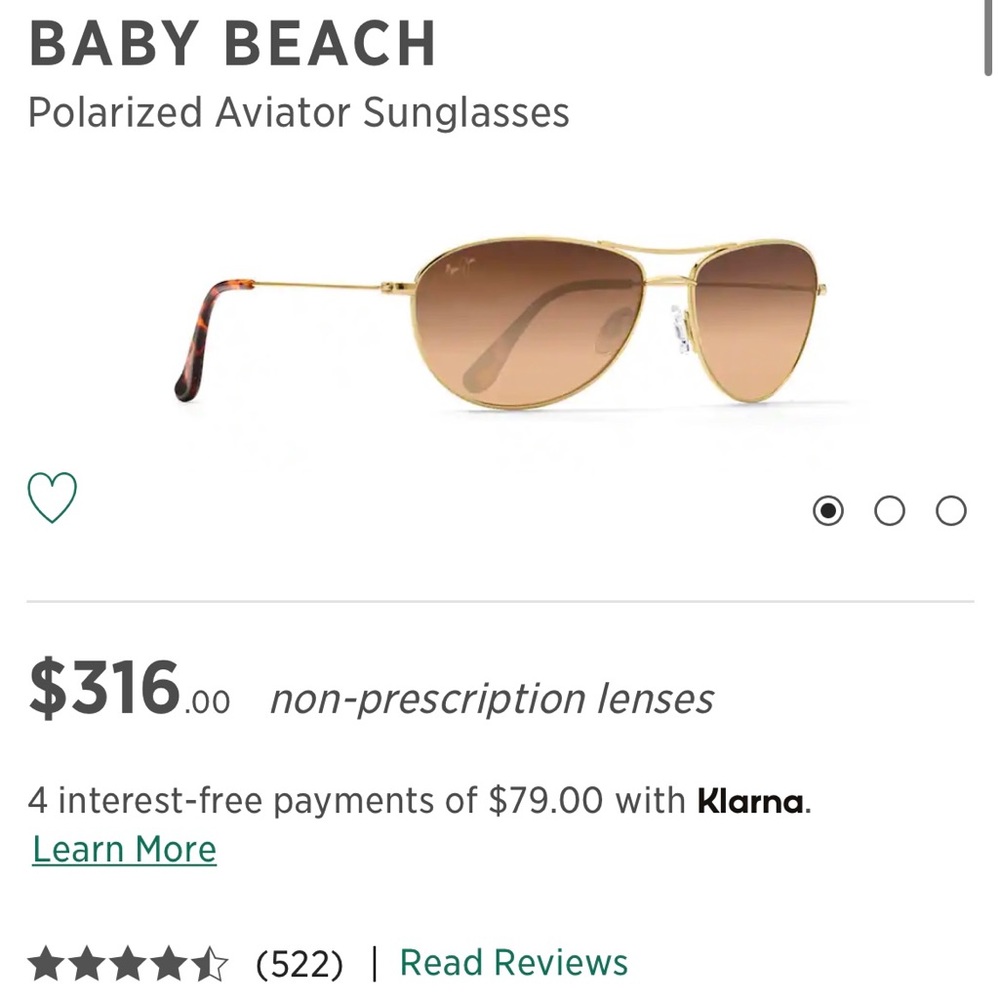 Maui Jim Baby Beach sunglasses.